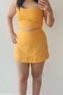 Divinely Sunny Light Orange Sleeveless Two-Piece Romper