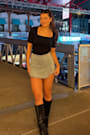 Born To Be Adored Light Wash Denim High-Rise Mini Skort
