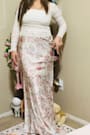 Damilla Ivory Floral Satin Maxi Skirt
