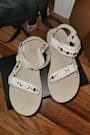 Midform Universal Coconut Studded Leather Sandals