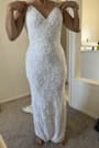 Everlasting Passion White Sequin Beaded Backless Maxi Dress