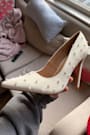 Petitee White Pearl Pointed-Toe Pumps