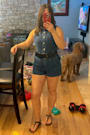 Irresistible Days Medium Wash Denim Collared Sleeveless Romper