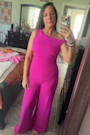 Lawny Magenta Pink Twisted One-Shoulder Jumpsuit