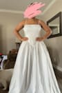Bria White Basque Waist Maxi Dress