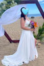 Romantic Inspiration White Sleeveless Faux-Wrap Maxi Dress
