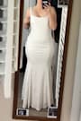 Safine White Backless Mermaid Maxi Dress