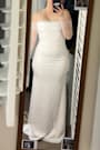 Beautifully Beloved White Mesh Off-the-Shoulder Maxi Dress