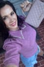 Classy Sophistication Heather Magenta Pearl Collar Sweater Top
