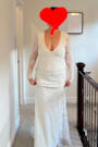 Deedra White Sequin Beaded Backless Maxi Dress