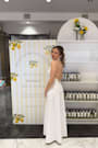 Alaura White Backless Halter Maxi Dress