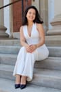 Thinking Out Loud White Backless Jumpsuit