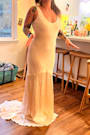 Love All of Me Champagne Satin Maxi Dress