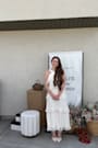 Lauretta Ivory Plisse Tiered Midi Dress