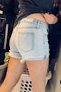 Trail Blazer Light Wash Distressed Denim Cutoff Shorts
