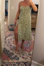 Party in Paris Sage Green Print Tie-Strap Midi Dress