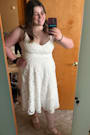 Divine Beauty White Lace Midi Dress With Pockets