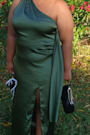 Signature Elegance Olive Green Satin One-Shoulder Maxi Dress