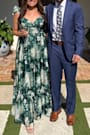 Soiree Perfection Green Floral Ruffled Tiered Maxi Dress