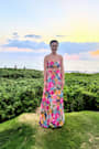 Bloom With a View Pink Floral Print Two-Piece Maxi Dress
