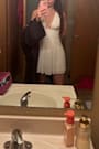 Rhea White Pleated Skater Mini Dress