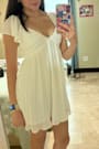 Amalfi Coast White Pleated Flutter Sleeve Mini Dress