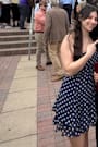 Perfected Sweetness Navy Polka Dot Pleated Tiered Mini Dress