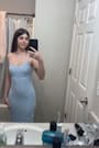 Lucky Girl Light Blue Sleeveless Lace Midi Dress