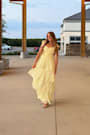 Always Remarkable Pale Yellow Off-the-Shoulder Maxi Dress