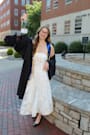 Abilene White Floral Jacquard Rhinestone Strapless Midi Dress