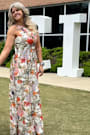 Lilja Cream Floral Print Maxi Dress