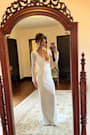 Deedra White Sequin Beaded Backless Maxi Dress