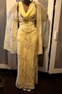 Sidonia Yellow and Gold Floral Cowl Sash Maxi Dress