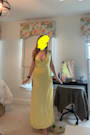Julissa Light Yellow Embroidered Tie-Back Maxi Dress