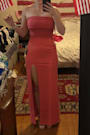 Classy Consideration Coral Pink Strapless Maxi Dress