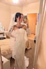 Valeria White Lace Strapless Bustier Maxi Dress