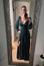 Enchant My Love Emerald Green V-Neck Long Sleeve Maxi Dress