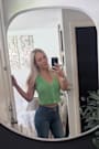 Aesthetic Ease Green Pierced Knit Button-Front Cropped Tank Top