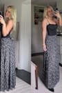 Subtle Sweetness Black Floral Print Tiered Maxi Skirt