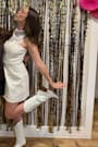 Pristine Dazzle Ivory Sequin Strapless Mini Dress