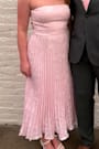 Perfectly Stunning Light Pink Jacquard Strapless Midi Dress