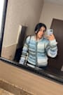 Benaiah Blue and Grey Ombre Marled Fuzzy Knit Cardigan