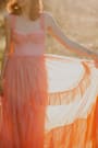 Stunning Personality Pink Mesh Off-the-Shoulder Maxi Dress