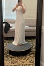 Safiya White Sequin Flutter Sleeve Maxi Dress