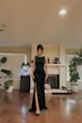 Ravishing Poise Green Velvet Cowl Back Sleeveless Maxi Dress