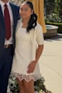 Lovable Aesthetic White Embroidered Tie-Strap Mini Dress