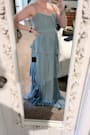 Jehona Dusty Blue Pleated Tiered Maxi Dress