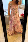 Love Me Forever Pink Floral Square Neck Maxi Dress