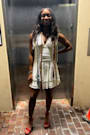 Luisella White Mesh Ruched Tiered Mini Dress