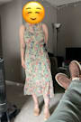 In My Dreams Sage Floral Print Midi Dress